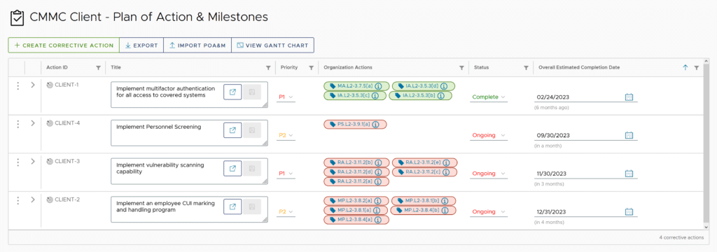 Creating a POA&M in Totem's Cybersecurity Compliance platform