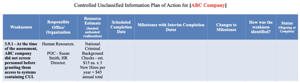 Controlled Unclassified Information Plan of Action