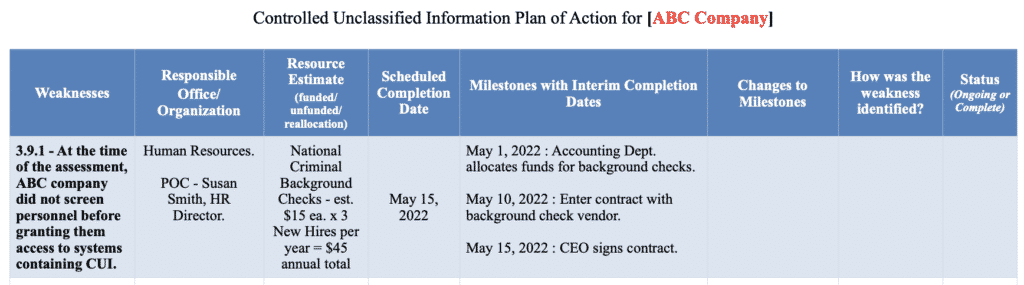 Plan of Action Template