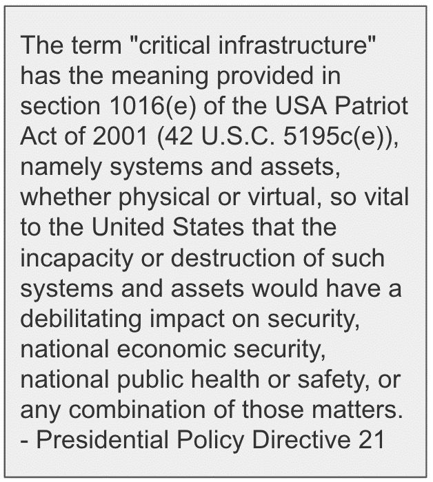 critical infrastructure definition