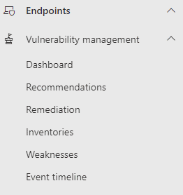 Defender Vulnerability Management option