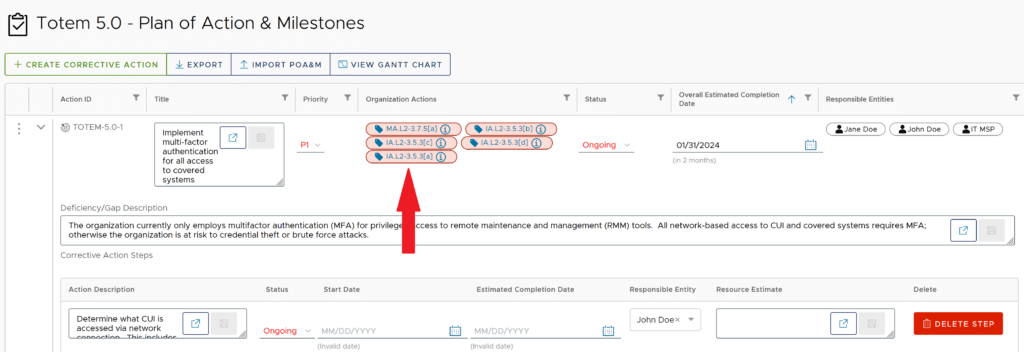 Improved linking between Control Status and POA&M in Totem 5.0